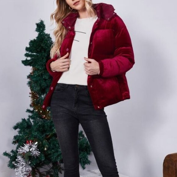 Hooded Velvet Puffer - Picture 4 of 6